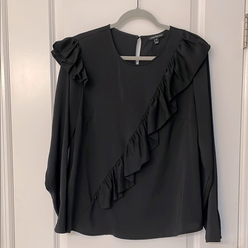 Lane Bryant Long Sleeve Ruffle Blouse, size 14